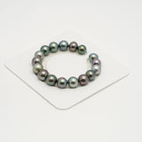 17pcs "High Luster" Green Cherry 10-11mm - SR/NR AAA/AA Quality Tahitian Pearl Bracelet BR2180 OR10