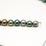 48pcs "Top Luster" Multicolor 8-10mm - SR/NR AAA/AA Quality Tahitian Pearl Necklace NL1564 OR10