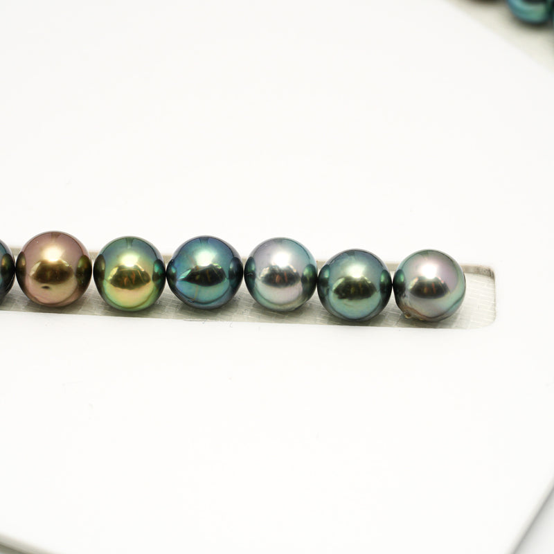 48pcs "Top Luster" Multicolor 8-10mm - SR/NR AAA/AA Quality Tahitian Pearl Necklace NL1564 OR10