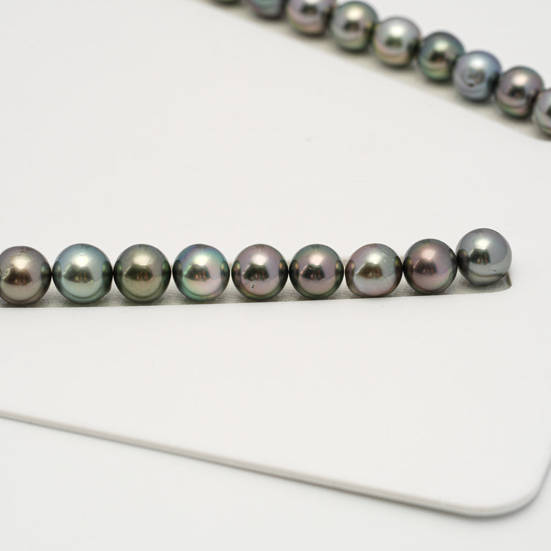 49pcs "High Luster" Multicolor 8-10mm - SR/NR AAA/AA Quality Tahitian Pearl Necklace NL1590 OR10