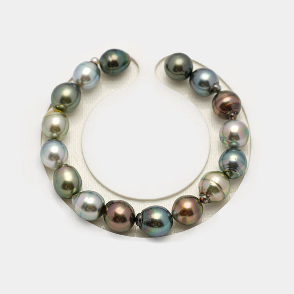 16pcs "High Luster" Multicolor 9-10mm - SB AAA Quality Tahitian Pearl Bracelet BR2190 HL3