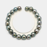 21pcs Light Green 8-10mm - SR/NR AAA/AA Quality Tahitian Pearl Bracelet BR2218 OR10