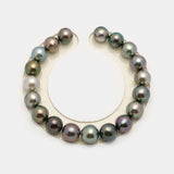 19pcs "High Luster" Multicolor 9-10mm - SR/NR AAA/AA Quality Tahitian Pearl Bracelet BR2228 OR10