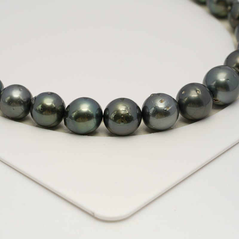 36pcs Dark 11-14mm - RSR AA/A Quality Tahitian Pearl Necklace NL1628 THMIX3