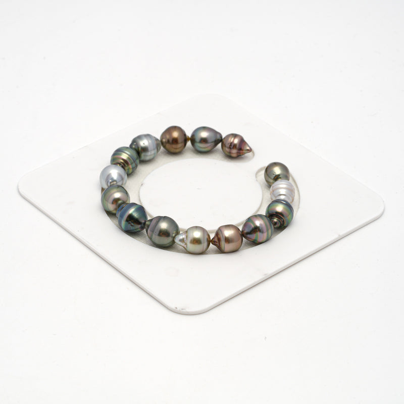 15pcs Multicolor 8-11mm - CL/SB AAA/AA Quality Tahitian Pearl Bracelet BR2127 THMIX