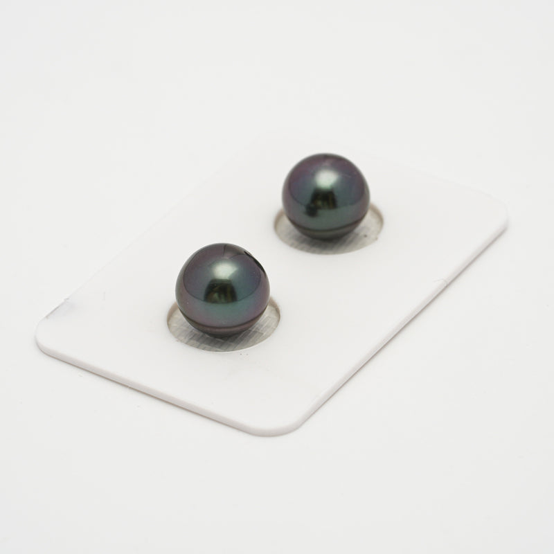 2pcs Cherry Purple 9.8-10.2mm - SR/NR AAA/AA Quality Tahitian Pearl Pair ER1531 OR6