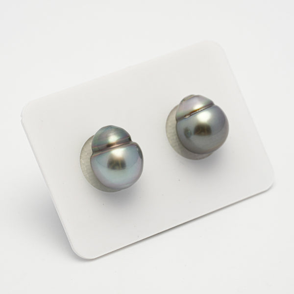 2pcs "High Luster" Light Cherry 10.8-11mm - SB AAA Quality Tahitian Pearl Pair ER1544 A101