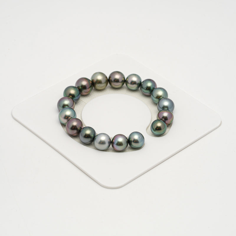 17pcs "High Luster" Green Cherry 10-11mm - SR/NR AAA/AA Quality Tahitian Pearl Bracelet BR2180 OR10