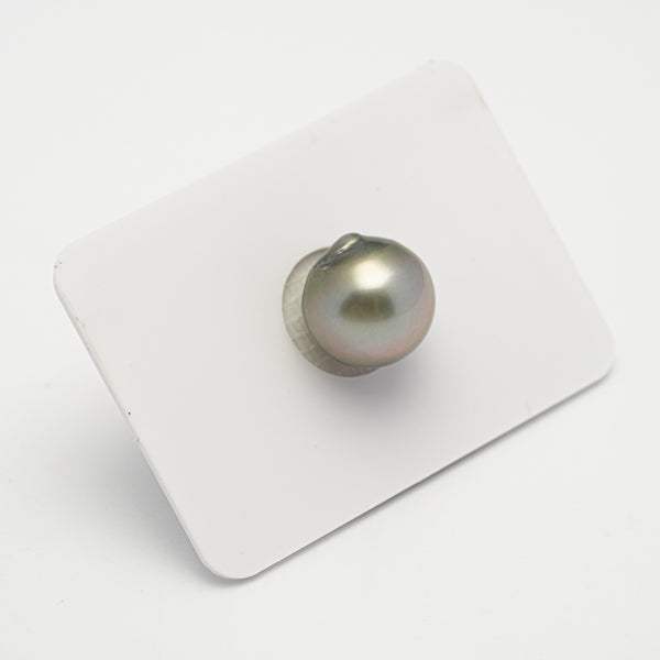 1pcs "High Luster" Light Grey 12.1mm - SBQ AAA Quality Tahitian Pearl Single LP2088 A101