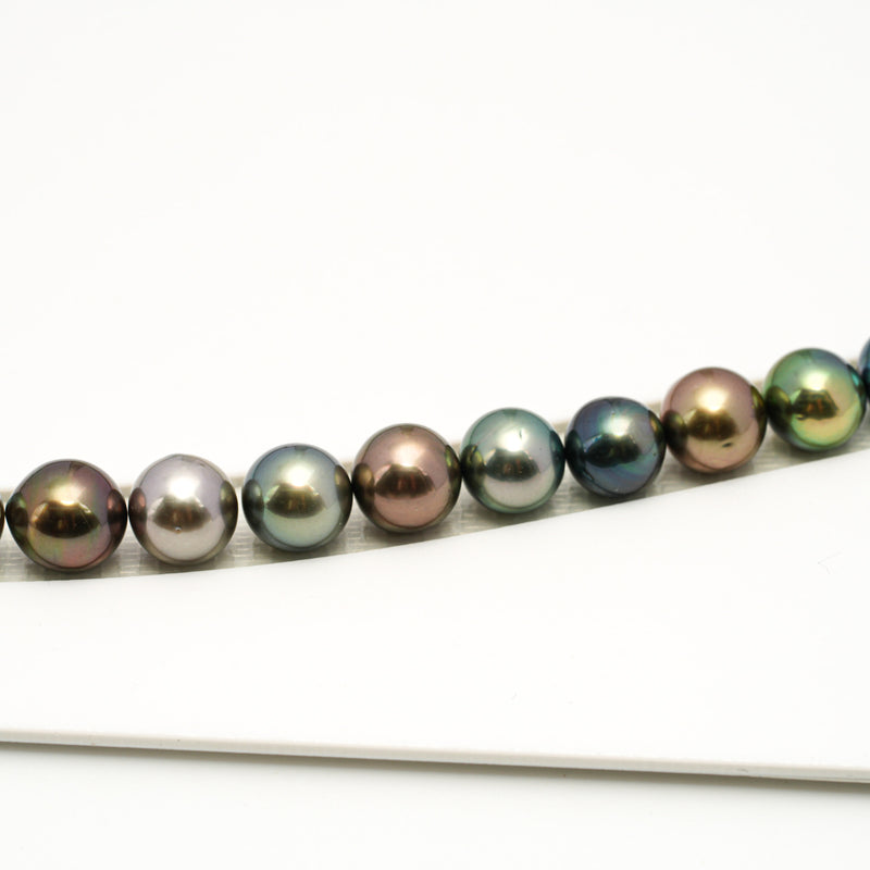 48pcs "Top Luster" Multicolor 8-10mm - SR/NR AAA/AA Quality Tahitian Pearl Necklace NL1564 OR10