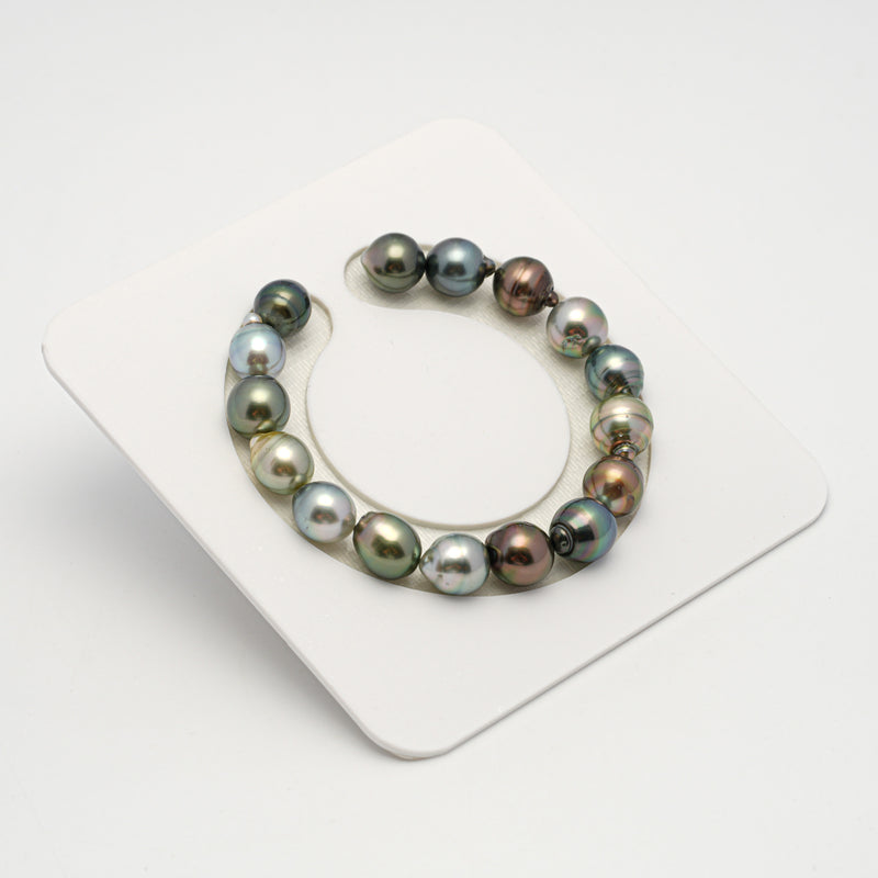 16pcs "High Luster" Multicolor 9-10mm - SB AAA Quality Tahitian Pearl Bracelet BR2190 HL3