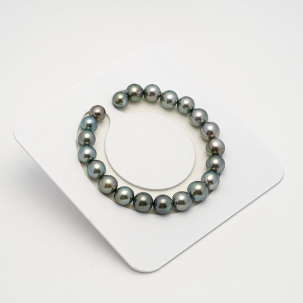 21pcs Light Green 8-10mm - SR/NR AAA/AA Quality Tahitian Pearl Bracelet BR2218 OR10