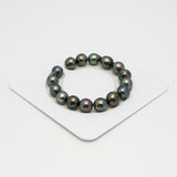 16pcs Dark Green 10-12mm - SB AAA/AA/A Quality Tahitian Pearl Bracelet BR2239 HL3