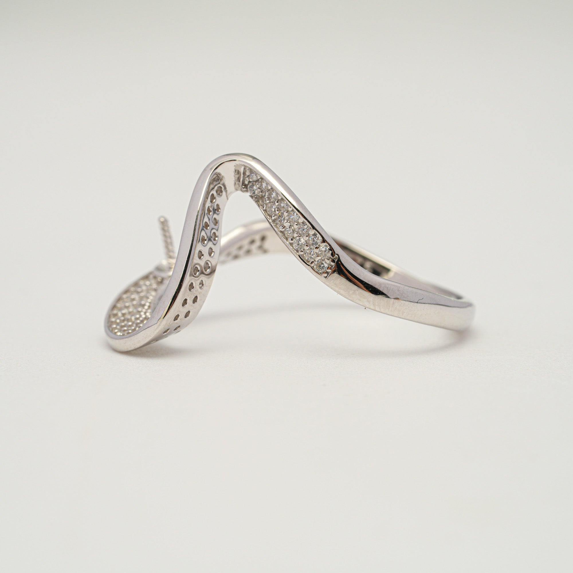 Adjustable Ring 925 Silver for pearl SC574