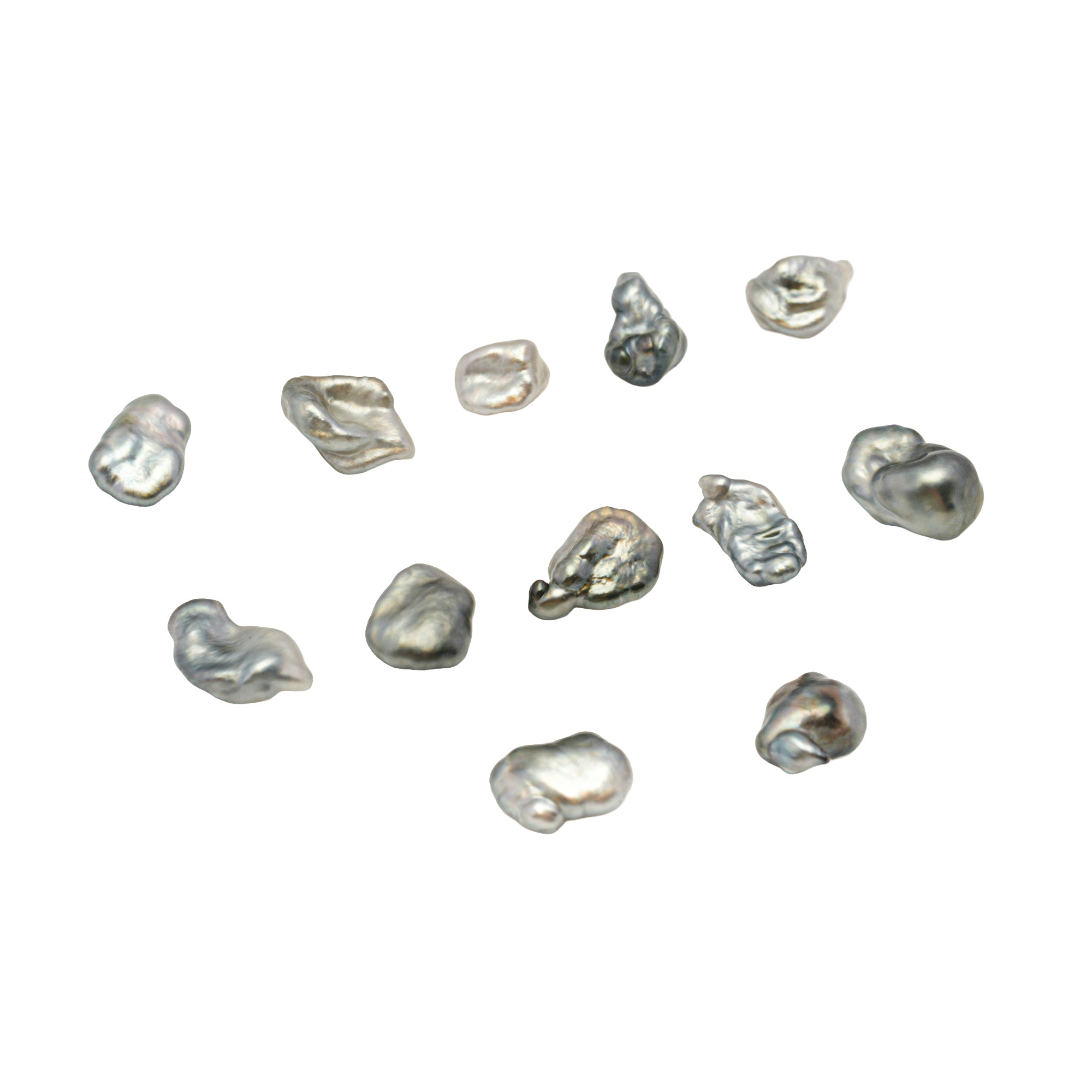 12pcs Silver MiX 5-6mm - 4.7g KESHI AAA Quality Tahitian Pearl Keshi MP563 CM3
