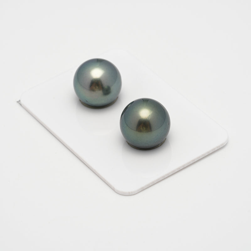 2pcs Green 13mm - RSR AAA/AA Quality Tahitian Pearl Pair ER1475