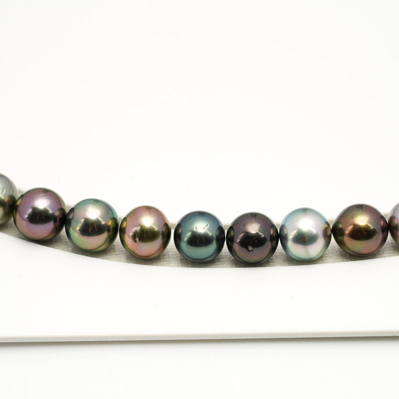 48pcs "Top Luster" Multicolor 8-10mm - SR/NR AAA/AA Quality Tahitian Pearl Necklace NL1564 OR10