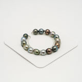 16pcs "High Luster" Multicolor 9-10mm - SB AAA Quality Tahitian Pearl Bracelet BR2190 HL3