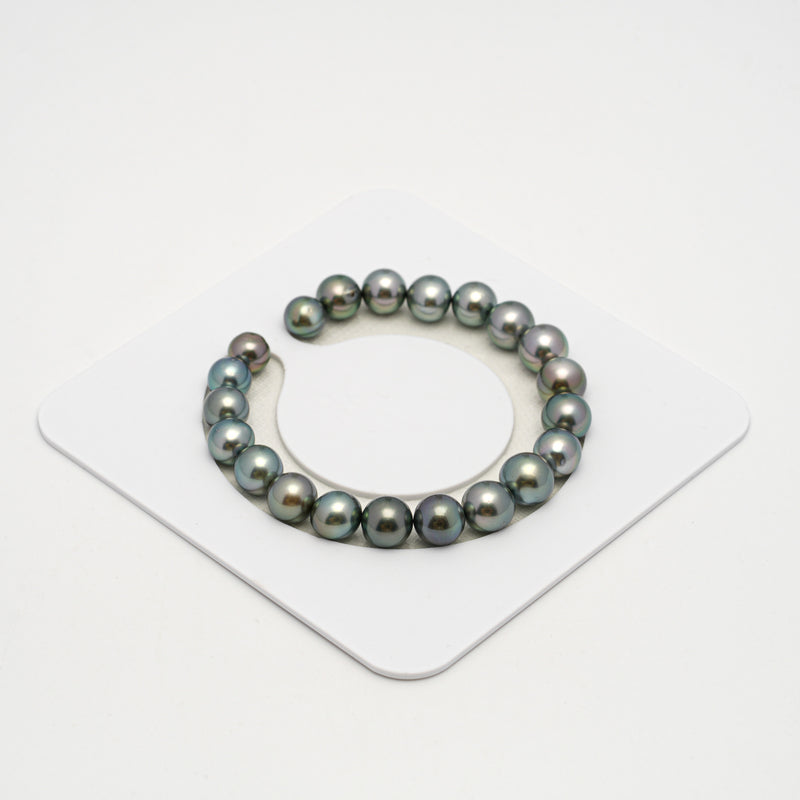 21pcs Light Green 8-10mm - SR/NR AAA/AA Quality Tahitian Pearl Bracelet BR2218 OR10