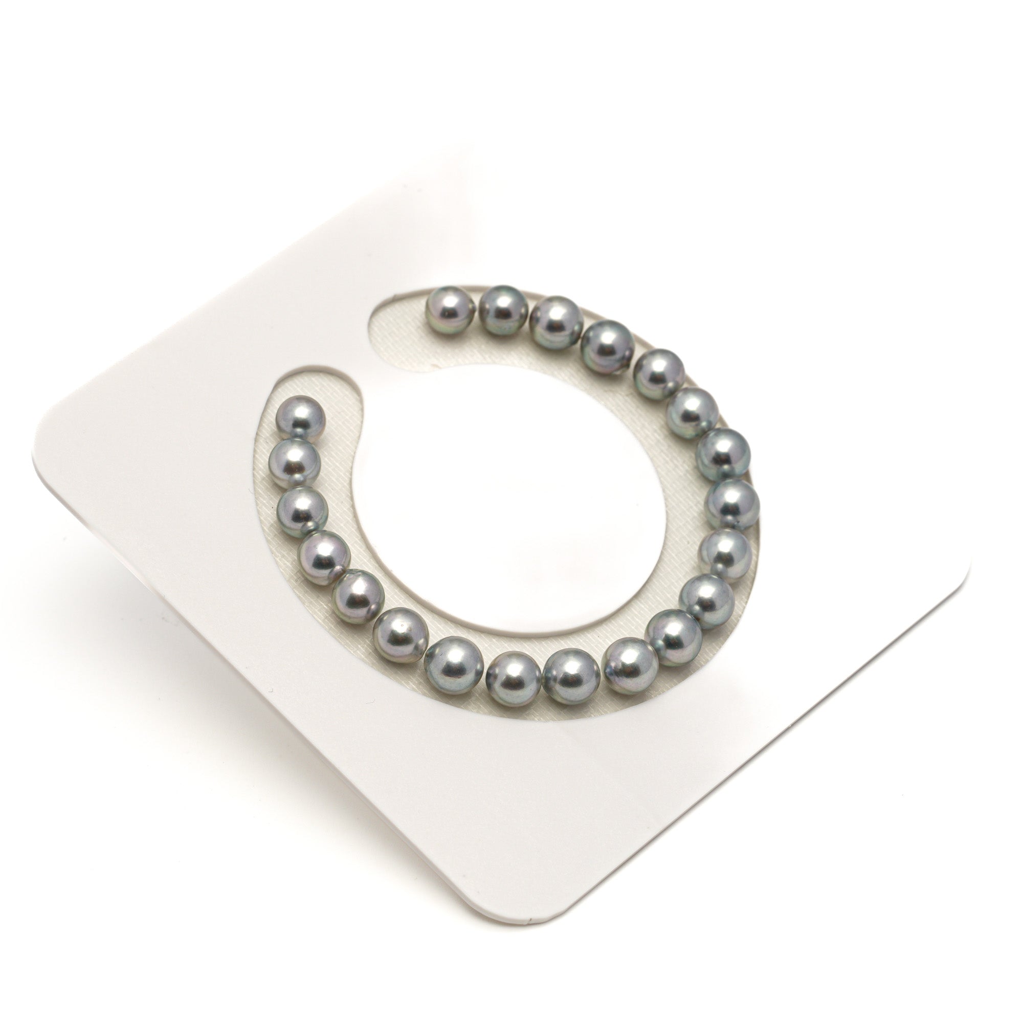 21pcs Akoya Pearl "High Luster" Silver 7-8mm - SB/NR AAA Quality Bracelet AKBR2397 CMA1