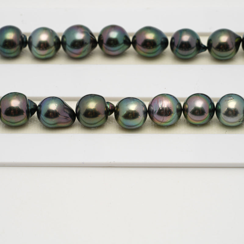 45pcs Green 8-10mm - CL/SB AAA/AA Quality Tahitian Pearl Necklace NL1548 OR3