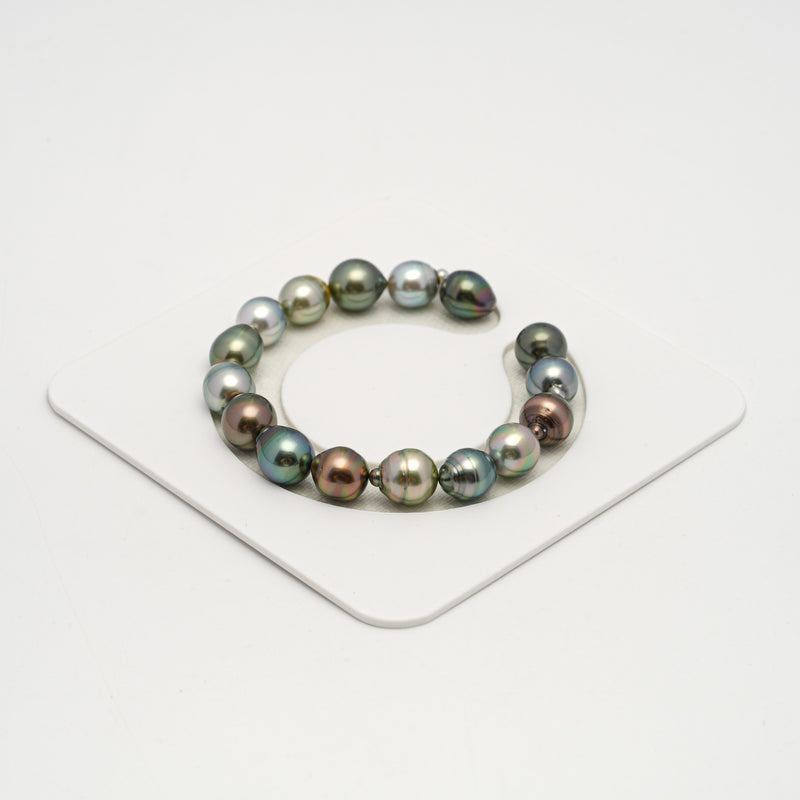 16pcs "High Luster" Multicolor 9-10mm - SB AAA Quality Tahitian Pearl Bracelet BR2190 HL3