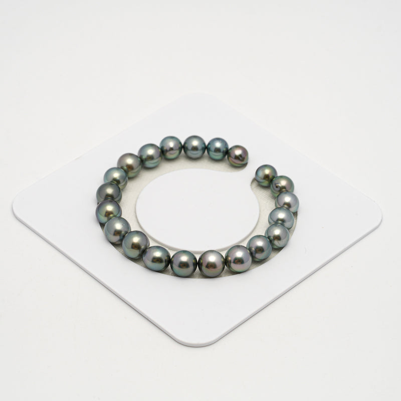 21pcs Light Green 8-10mm - SR/NR AAA/AA Quality Tahitian Pearl Bracelet BR2218 OR10