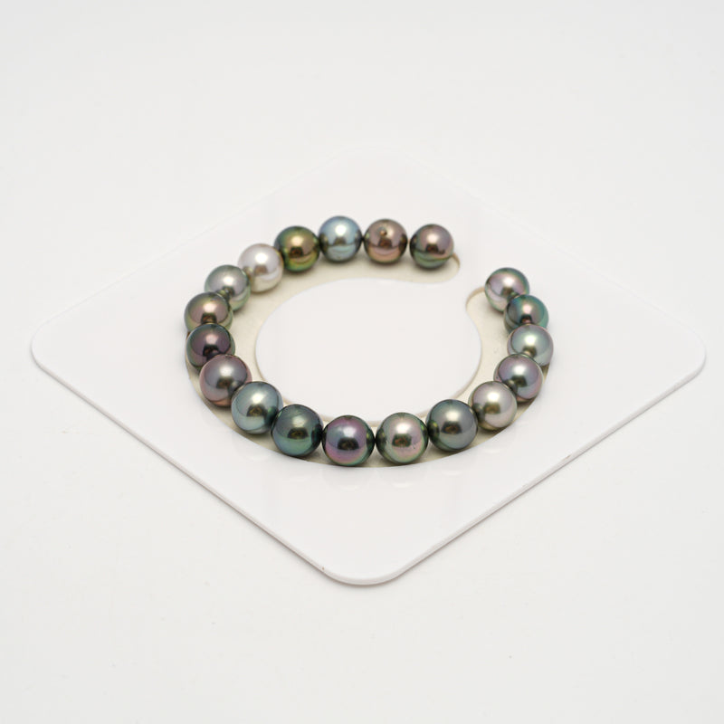 19pcs "High Luster" Multicolor 9-10mm - SR/NR AAA/AA Quality Tahitian Pearl Bracelet BR2228 OR10