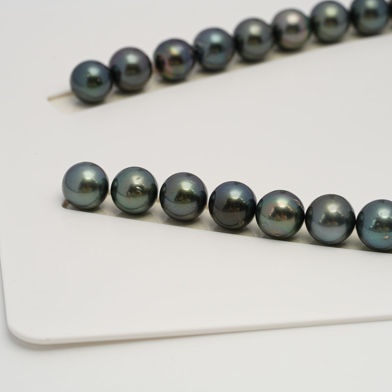 36pcs Dark 11-14mm - RSR AA/A Quality Tahitian Pearl Necklace NL1628 THMIX3