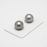 2pcs Silver 12mm - RSR AAA Quality Tahitian Pearl Pair ER1424 THMix1