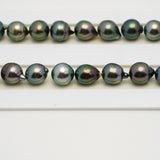 45pcs Green 8-10mm - CL/SB AAA/AA Quality Tahitian Pearl Necklace NL1548 OR3