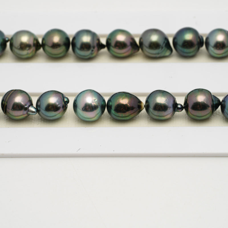 45pcs Green 8-10mm - CL/SB AAA/AA Quality Tahitian Pearl Necklace NL1548 OR3