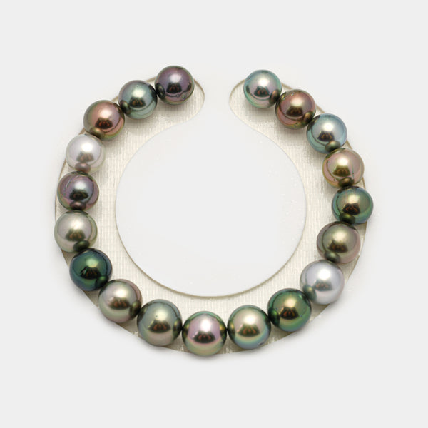 19pcs "High Luster" Multicolor 9-10mm - SR AAA/AA Quality Tahitian Pearl Bracelet BR2181 OR10