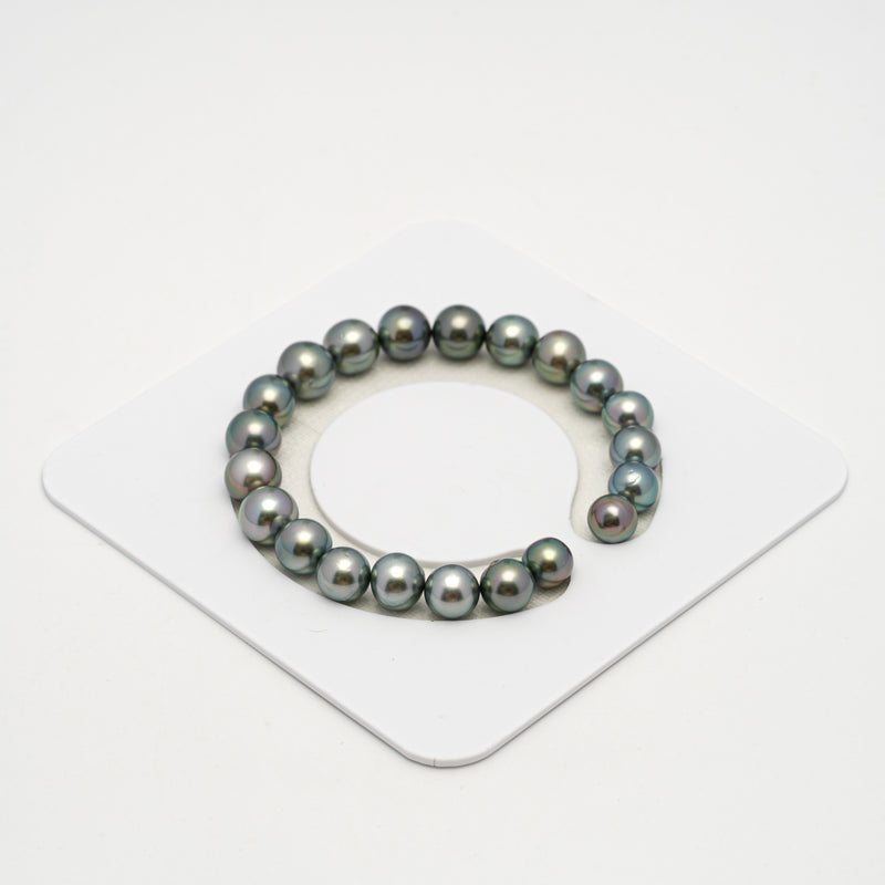 21pcs Light Green 8-10mm - SR/NR AAA/AA Quality Tahitian Pearl Bracelet BR2218 OR10