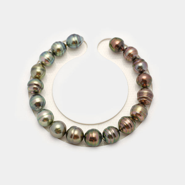 18pcs Multicolor 9-10mm - CL/SB AAA/AA Quality Tahitian Pearl Bracelet BR2129 TH1