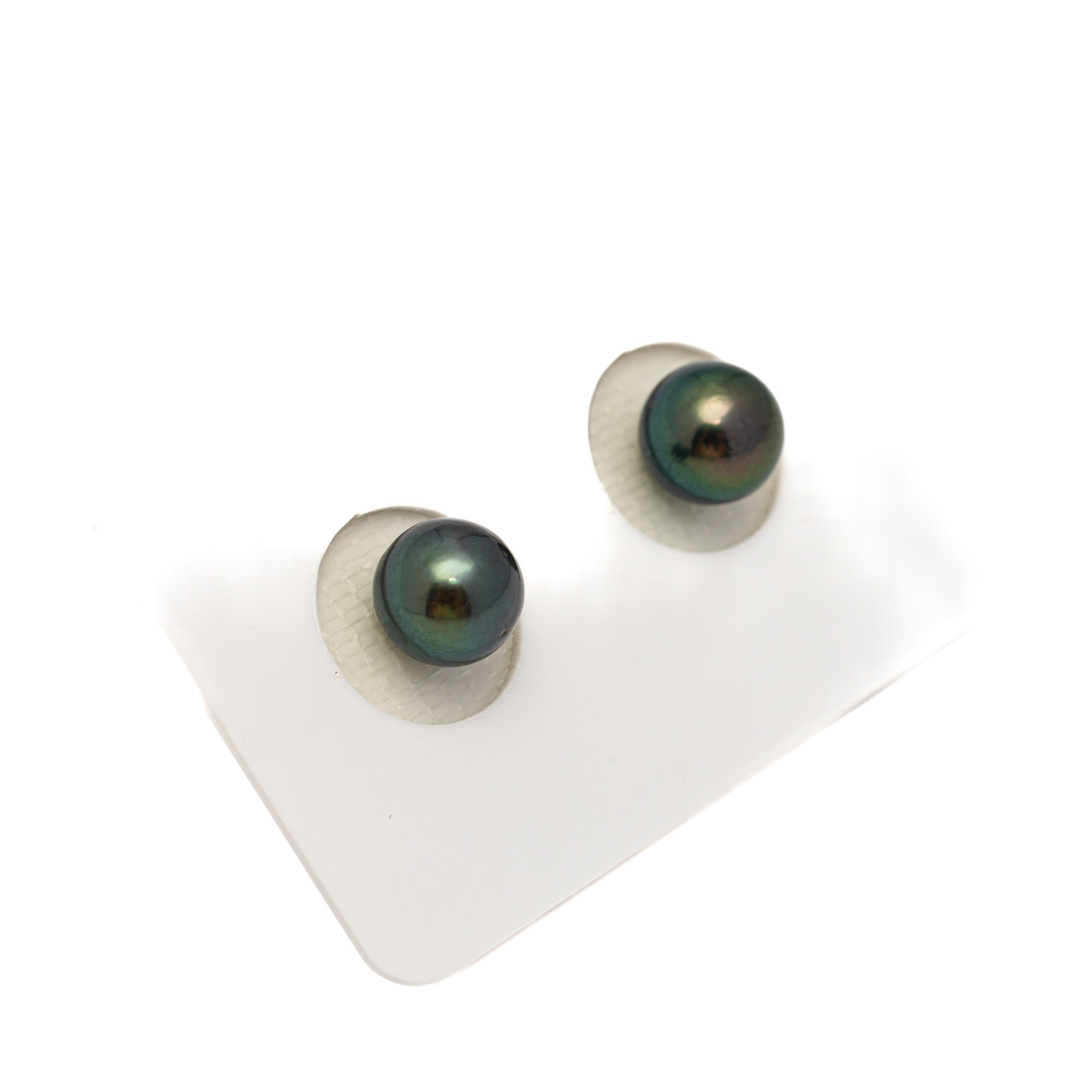 2pcs Blue Green 7.8-7.9mm - RSR AAA/AA Quality Tahitian Pearl Pair ER1800 NG19
