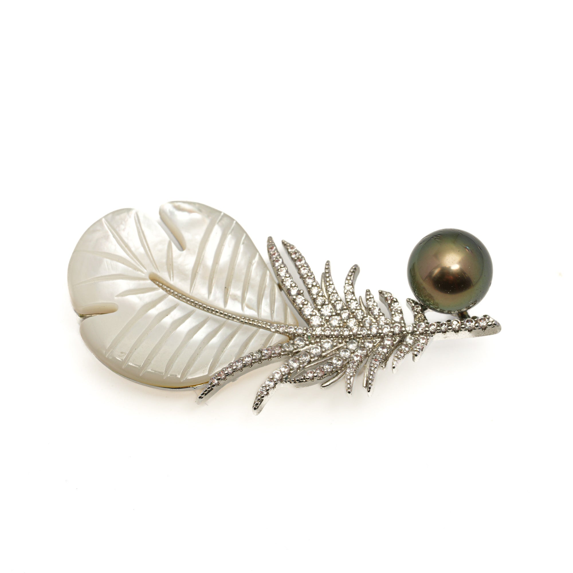 1pcs Tahitian Pearl Brooch 925 Silver SHM152
