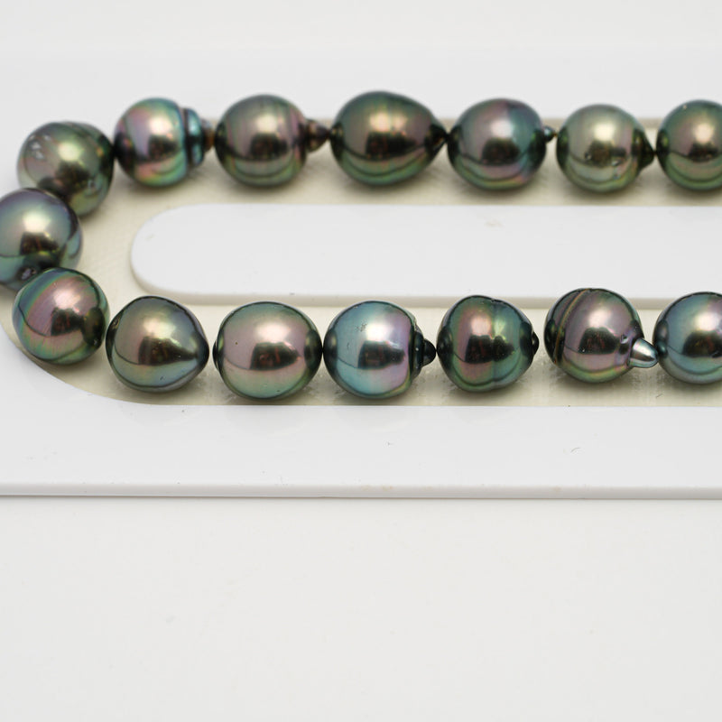 45pcs Green 8-10mm - CL/SB AAA/AA Quality Tahitian Pearl Necklace NL1548 OR3