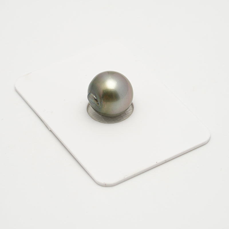 1pcs "High Luster" Light Grey 12.1mm - SBQ AAA Quality Tahitian Pearl Single LP2088 A101