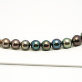 48pcs "Top Luster" Multicolor 8-10mm - SR/NR AAA/AA Quality Tahitian Pearl Necklace NL1564 OR10