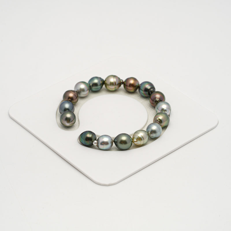 16pcs "High Luster" Multicolor 9-10mm - SB AAA Quality Tahitian Pearl Bracelet BR2190 HL3