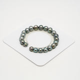 21pcs Light Green 8-10mm - SR/NR AAA/AA Quality Tahitian Pearl Bracelet BR2218 OR10