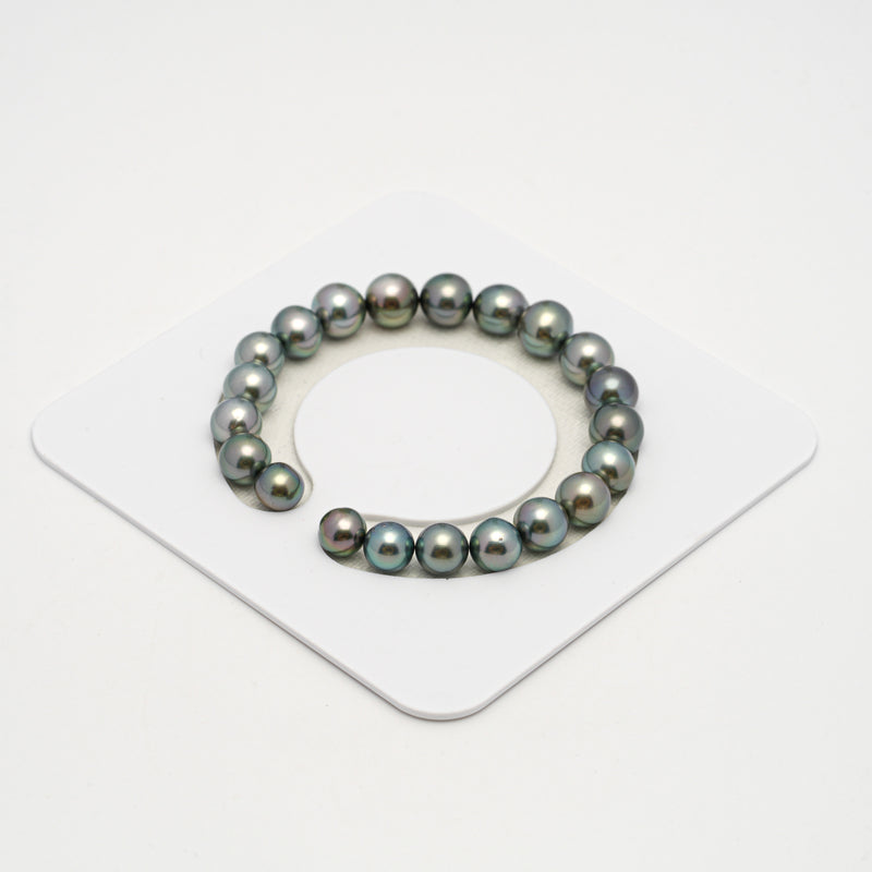 21pcs Light Green 8-10mm - SR/NR AAA/AA Quality Tahitian Pearl Bracelet BR2218 OR10