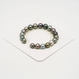 19pcs "High Luster" Multicolor 9-10mm - SR/NR AAA/AA Quality Tahitian Pearl Bracelet BR2228 OR10