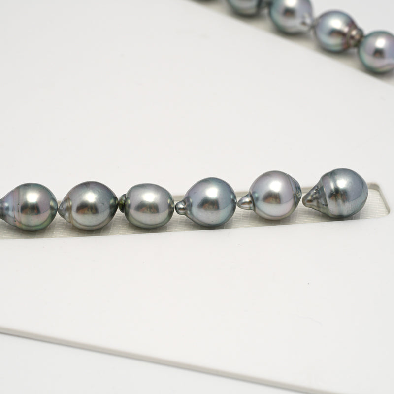 36pcs "High Luster" Silver Mix 9-11mm - CL/SB AAA/AA Quality Tahitian Pearl Necklace NL1599 HL3