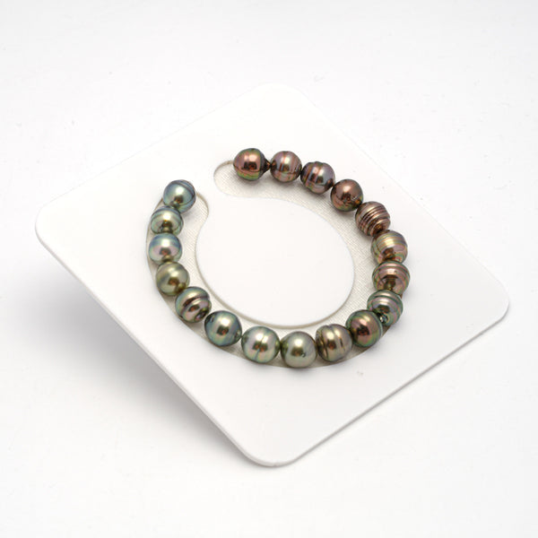 18pcs Multicolor 9-10mm - CL/SB AAA/AA Quality Tahitian Pearl Bracelet BR2129 TH1