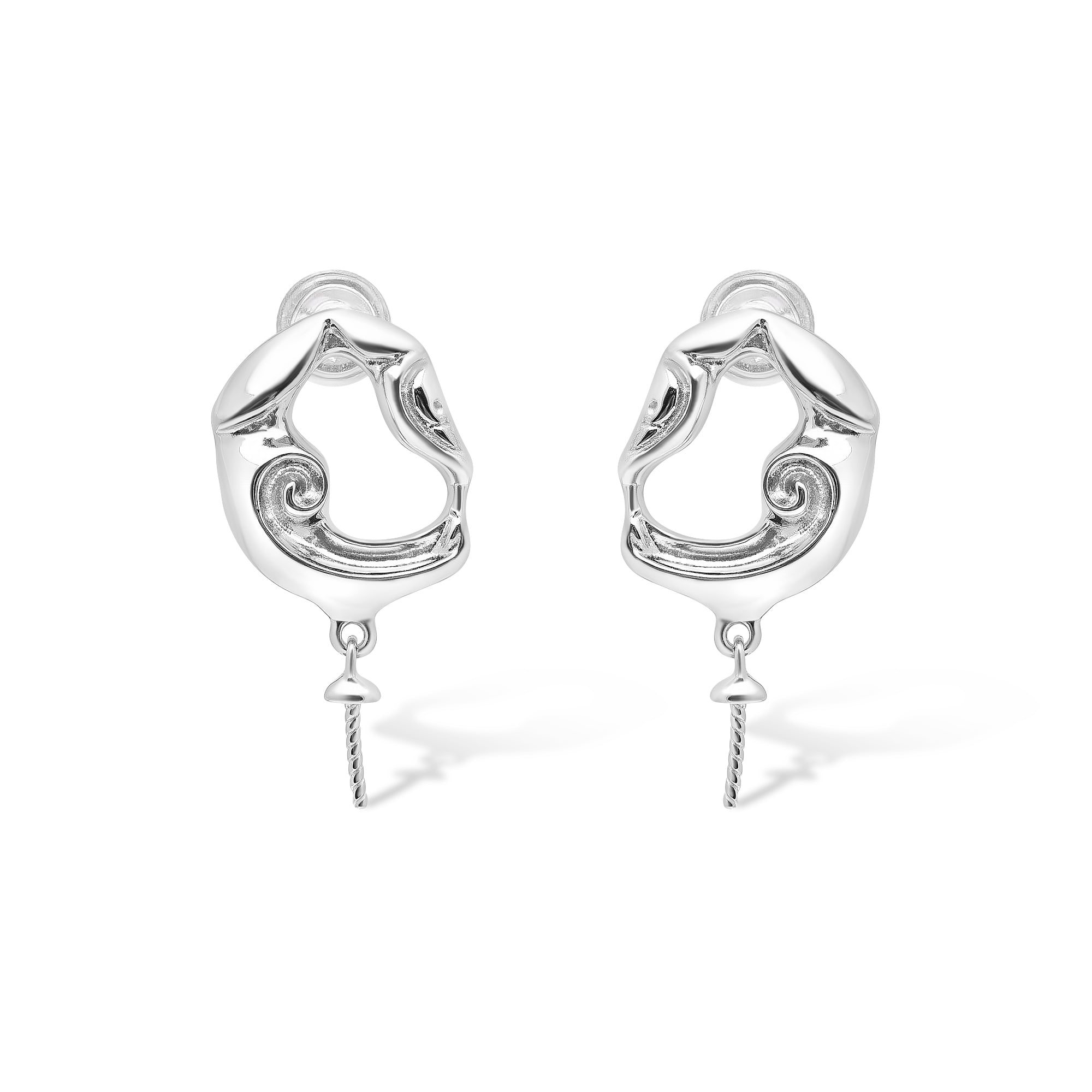 Dangle Earring Bails 925 Silver for Pearl SC332