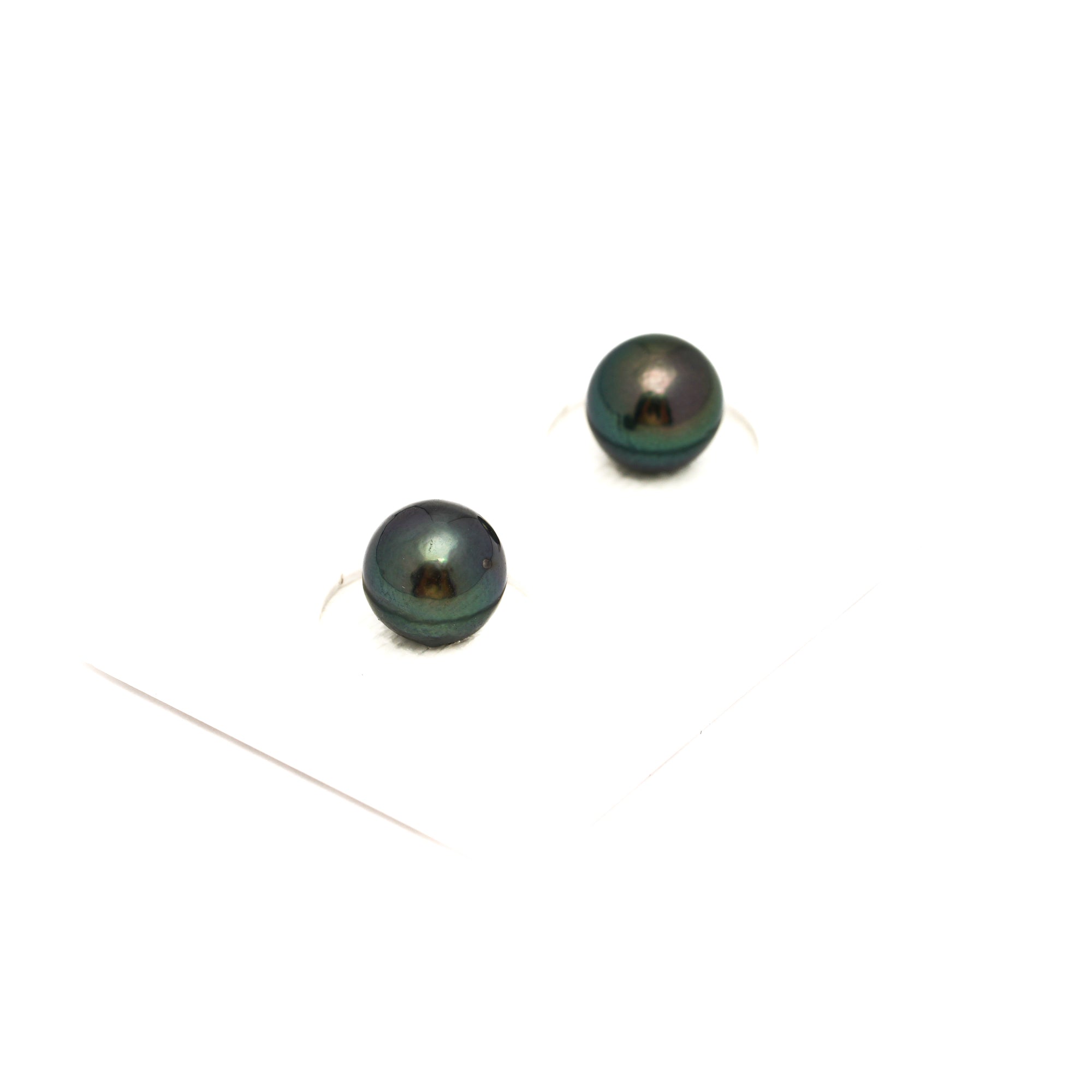 2pcs Blue Green 7.8-7.9mm - RSR AAA/AA Quality Tahitian Pearl Pair ER1800 NG19