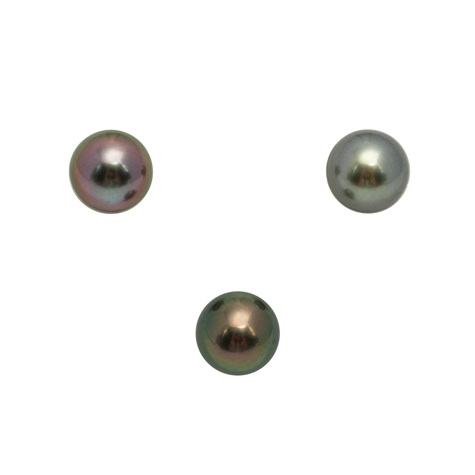 3pcs Multicolor 9.3-9.6mm - SR/NR AAA Quality Tahitian Pearl Trio Set ER1844 OR13