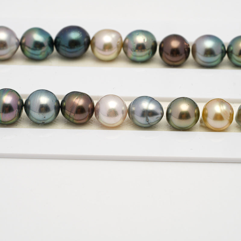 45pcs "High Luster" Multicolor 8-10mm - SB AAA/AA Quality Tahitian Pearl Necklace NL1501 THMIX2.6